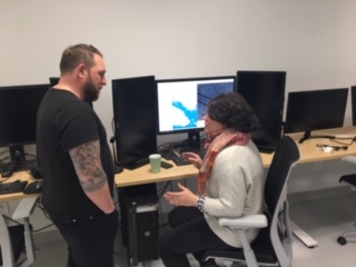 Matilde Tomaselli sharing some of her muskox knowledge with Johnny Reid