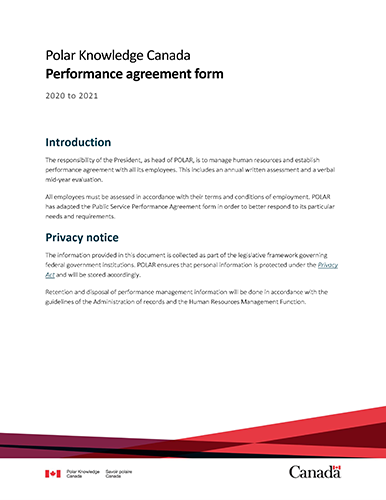 Performance Agreement page 1