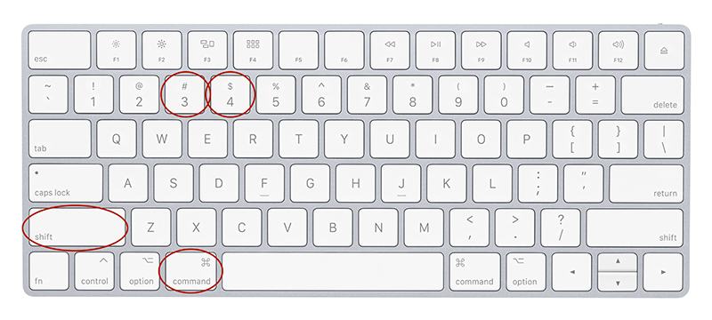 Keyboard with key combination for screenshot